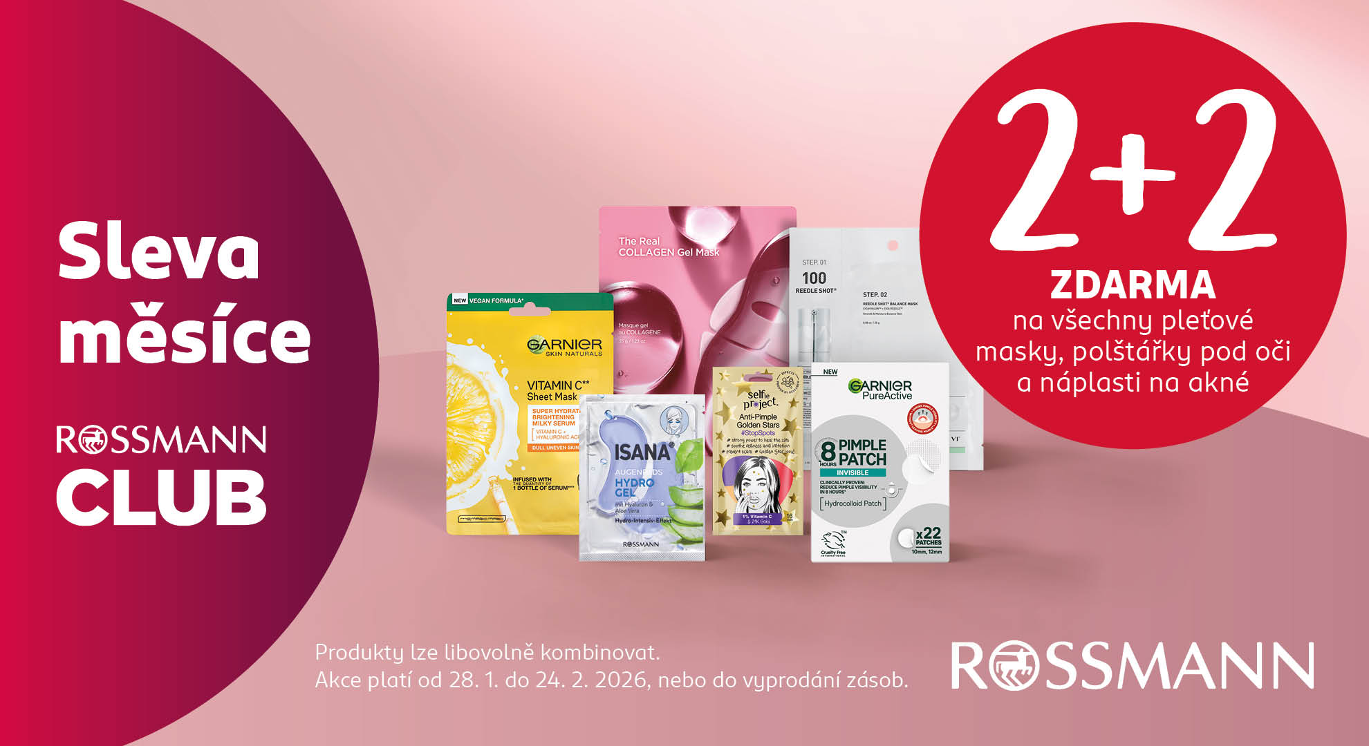 2 + 2 ZDARMA na pleťové masky